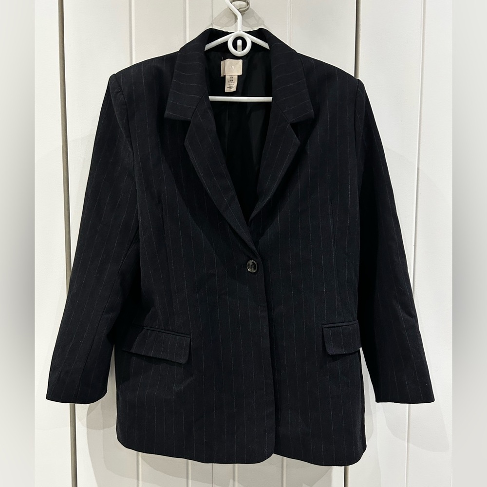 H&M single-button pinstripe jacket